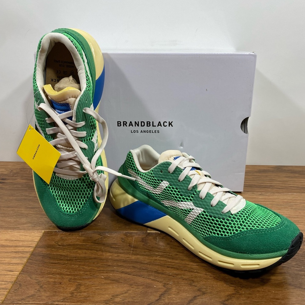 NIB Brandblack specter 2.0 kiwi Green Blue / white sneakers mesh sz 8 /41